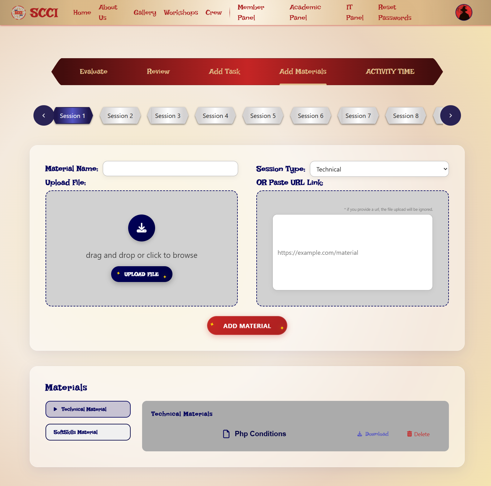 SCCI Instructor Dashboard